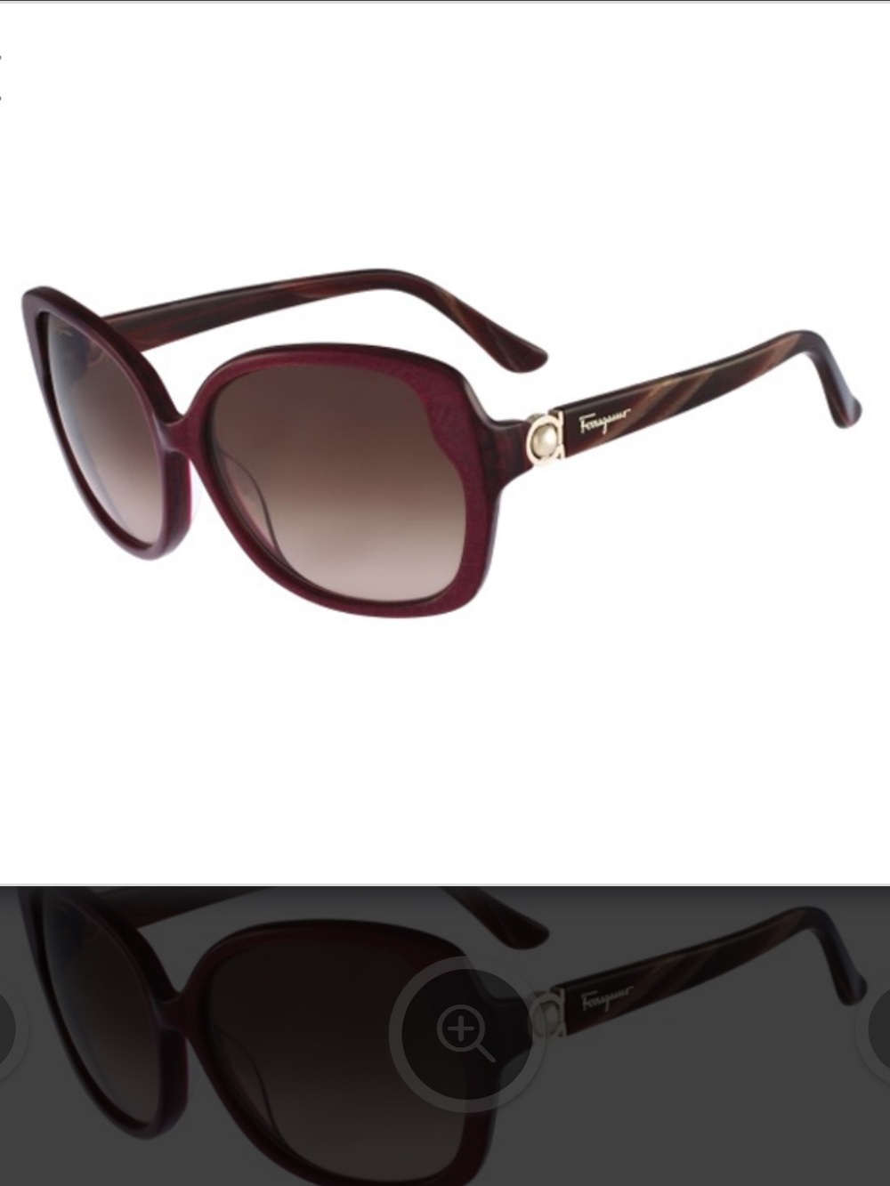 Salvatore Ferragamo Women's Burgundy and Brown Gradient Oversized Sunglasses - Picture 2 of 16